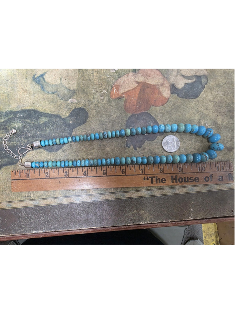 Jay King DTR Turquoise Graduated Heishi Bead Adjustable Necklace 925 72 Silver